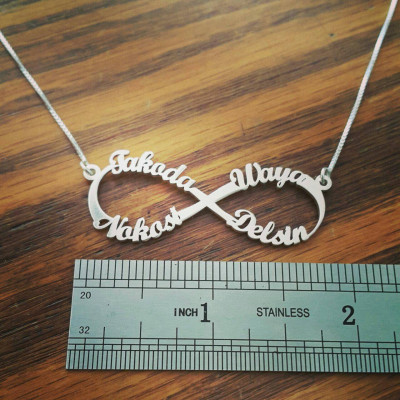 XLARGE Infinity Style Name Necklace Friendship Necklace Eternal Love Infinity Sign for Infinity Celebrity Fashion Silver Name Necklace