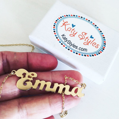 customized LARGE name necklace - our name necklace - gold name necklace - necklace with name - necklace gold- EMMA - name necklace customized