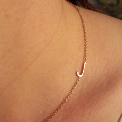 ?nitial Necklace-18k Gold Sideways Necklace-Letter Necklace-?nitial Sideways Necklace-18k Gold Handmade ?nitial Sideways Necklace