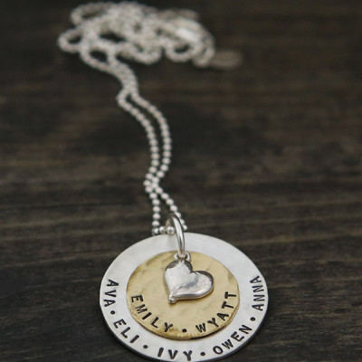 our love, actually handstamped name necklace