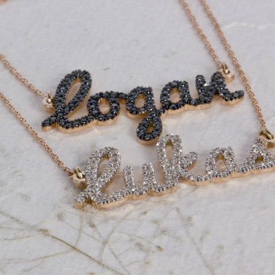 two name necklace , layered name necklace , diamond name necklace , double name necklace , name necklace gold , script name necklace