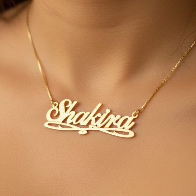 Luxury 18k Solid Gold Name Chain Necklace