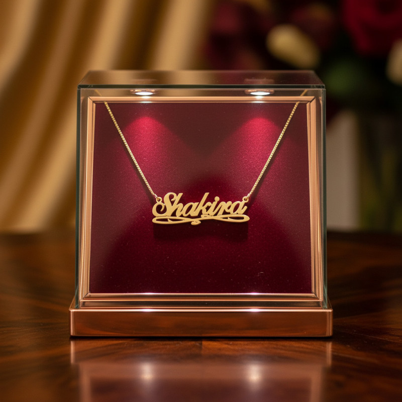 14k Gold Name Chain Gold Nameplate Necklace Shakira Necklace 14ct Name