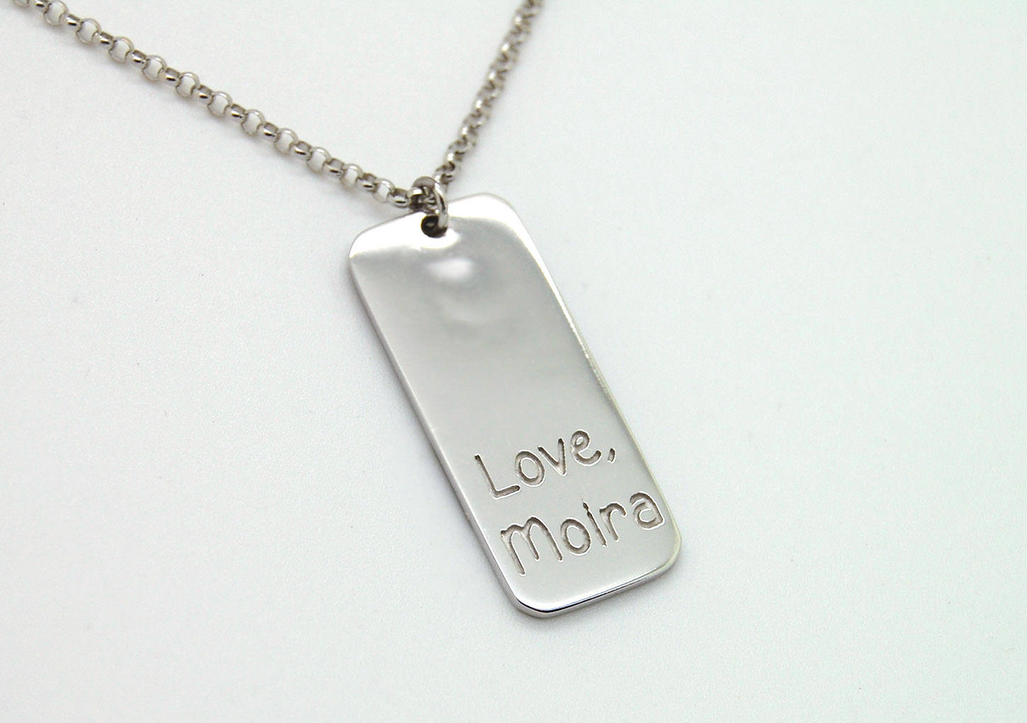 18K Gold Dog Tag Necklace, Custom Mens Necklace, 18K Gold Mens Jewelry