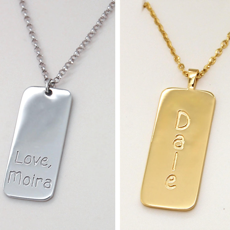 mens dog tag necklace gold