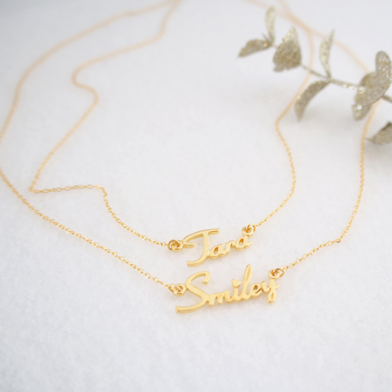 20 OFF Double Chain Name Necklace Personalized Layer Name Necklace
