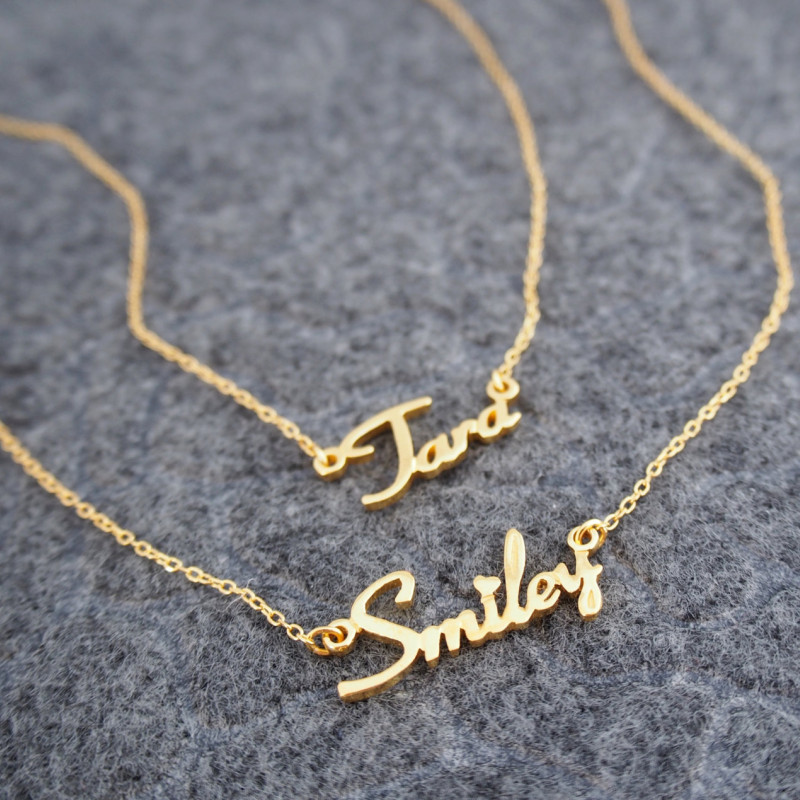20 OFF Double Chain Name Necklace Personalized Layer Name Necklace