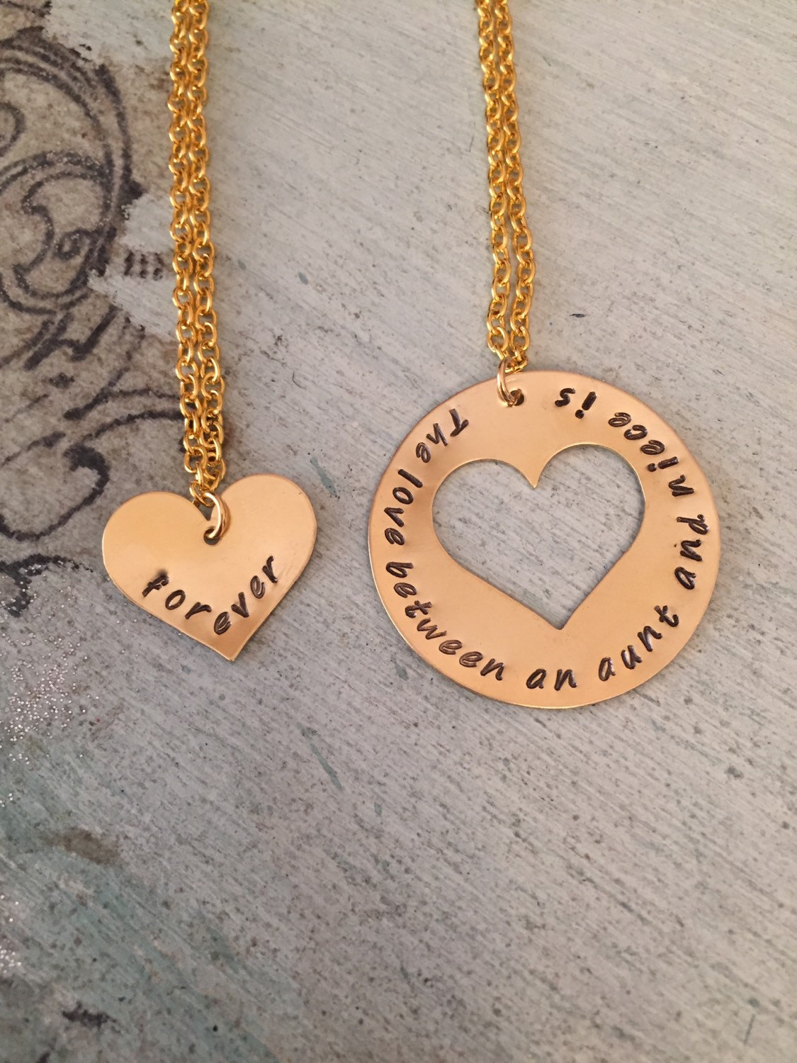 Aunt T Niece T Aunt Necklace Niece Necklace Hand Stamped Necklace The Love Between An 