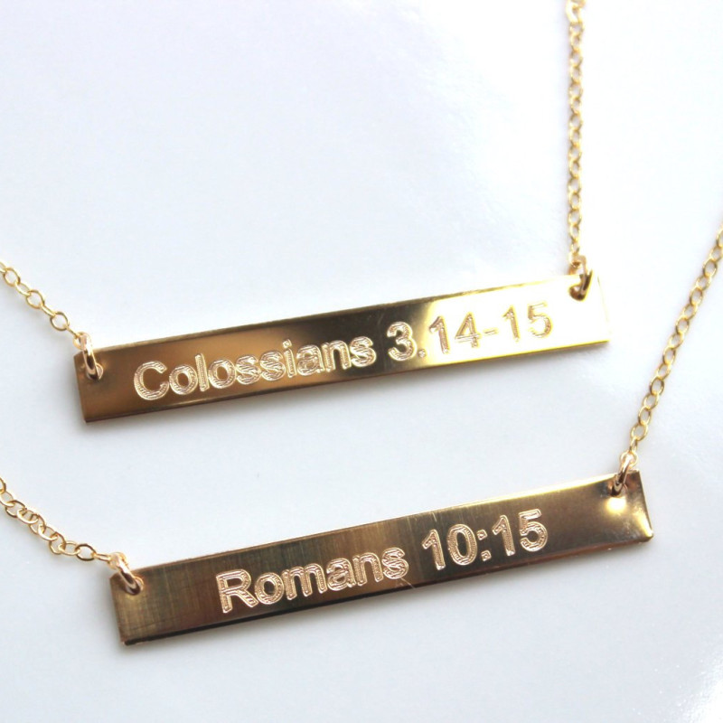 Bible Verse Necklace. Custom Engraved Personalized ...