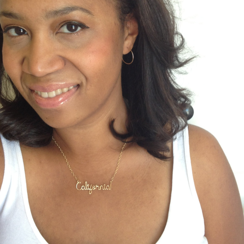 Blessed Necklace. Custom Gold or Silver Blessed Script Necklace. Wire