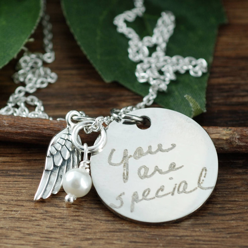 Custom Handwriting Jewelry, Handwritten Necklace, Actual Handwriting