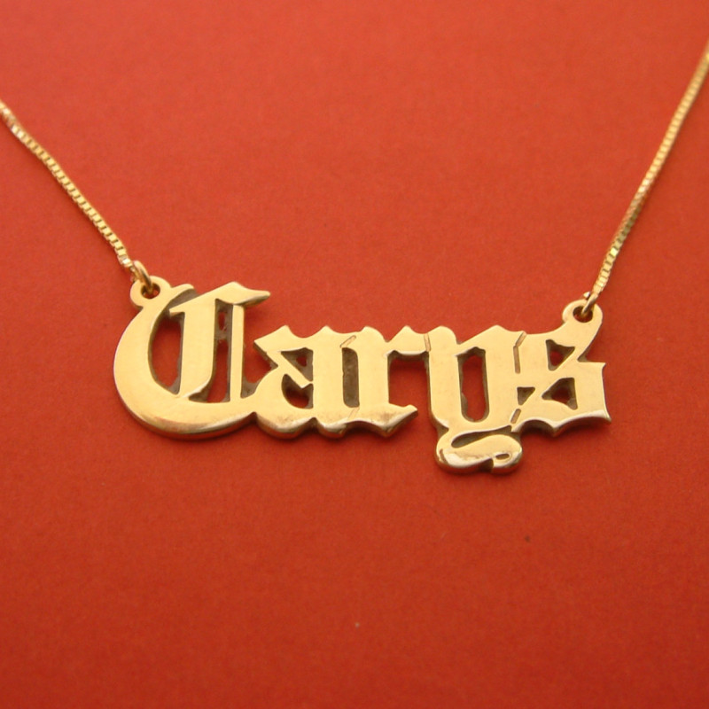 Gothic Name Necklace 14k Gold Gothic Necklace Macabre Name Chain Birthday T For Her Old 3006