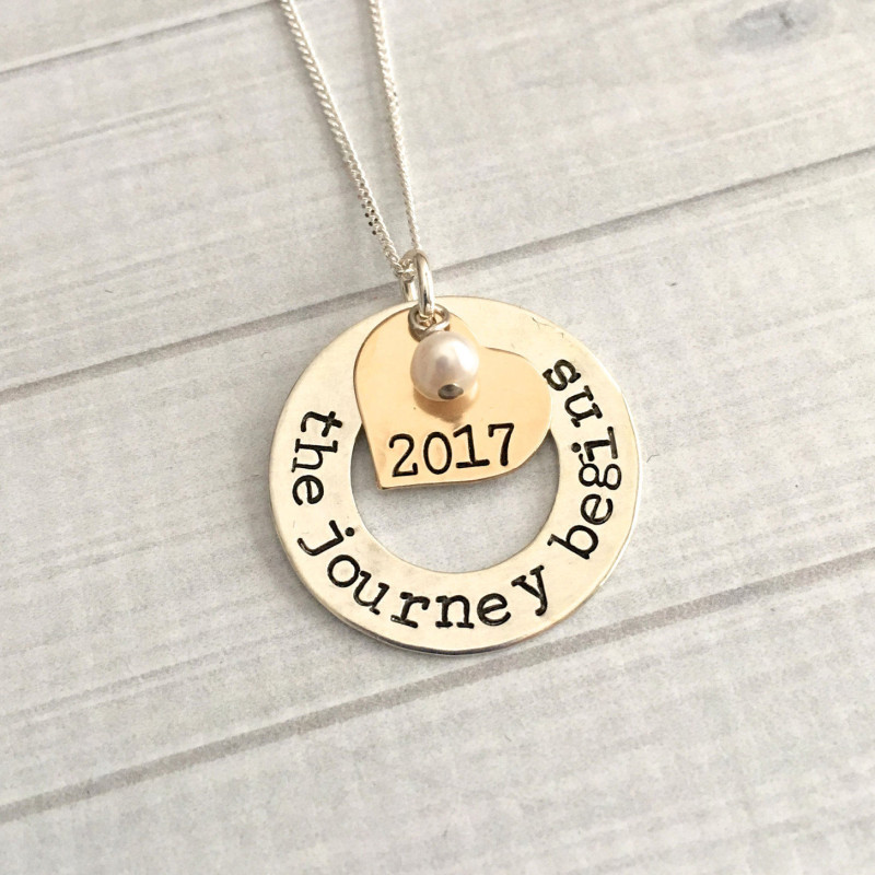 Graduation Jewelry The Journey Begins Necklace 2017 Graduation
