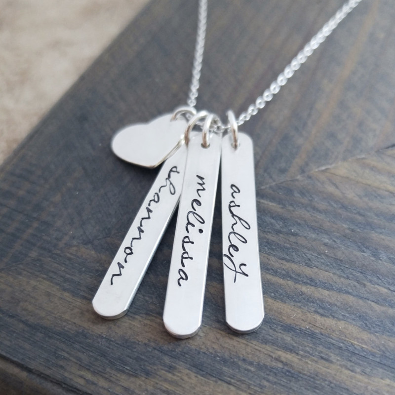 Hand Stamped Jewelry // Personalized Necklace // Necklace with Kids ...