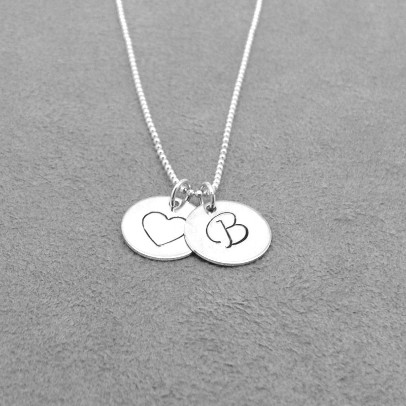 Initial Necklace, Heart Necklace, Letter B Necklace, Initial Jewelry ...