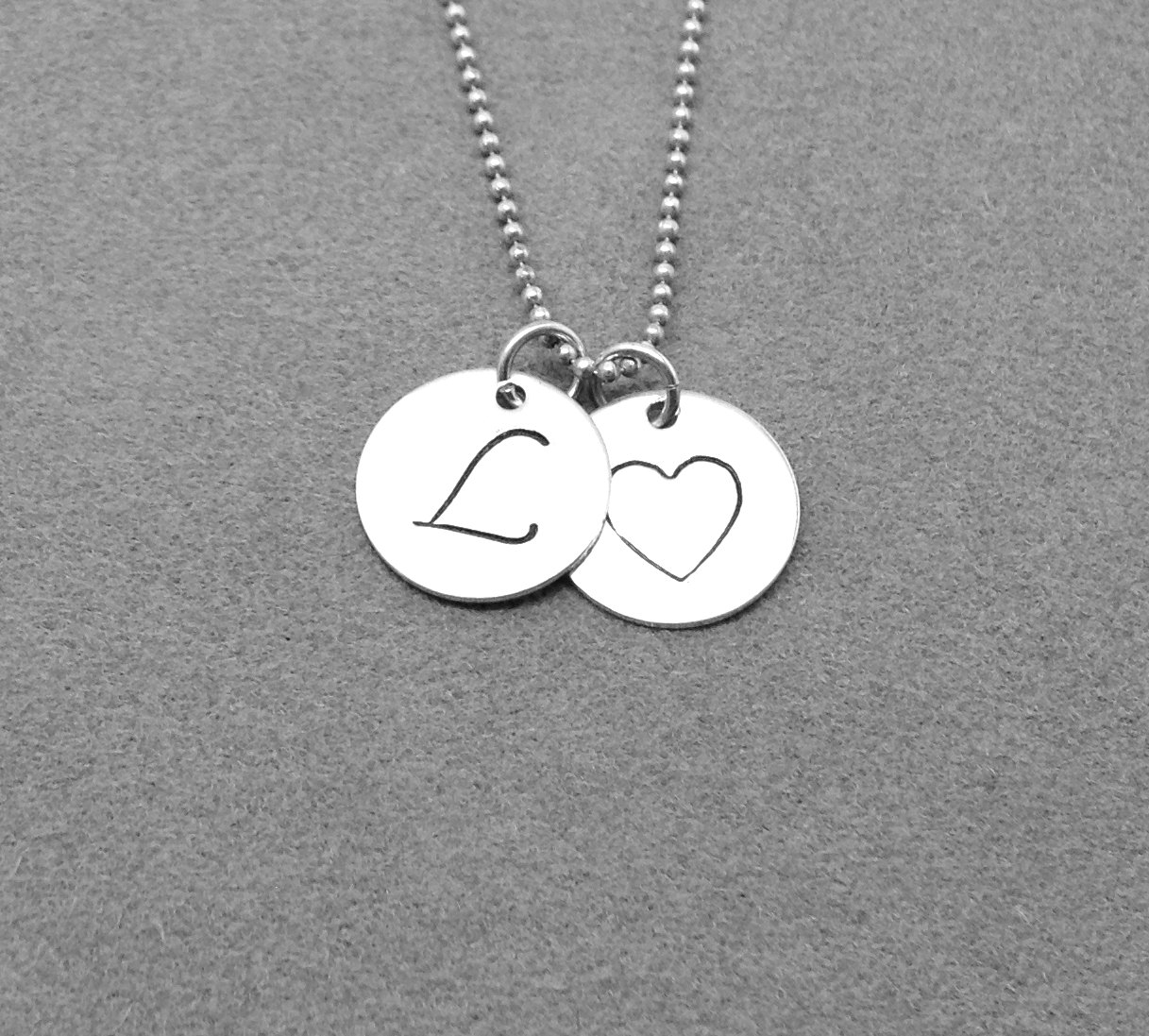 Initial Necklace, Sterling Silver Jewelry, Letter L Necklace, Charm ...