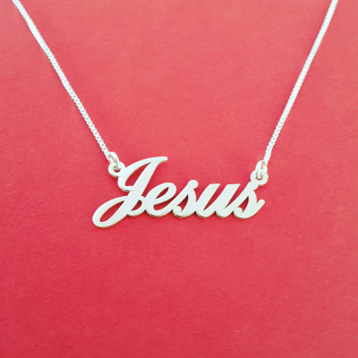 Jesus Necklace Silver Jesus Name Necklaces With Name Baptism Gift Jesus Pendant christian Jewelry Silver Jesus Nameplate Easter Gift Jesus Necklace Silver Jesus Name Necklaces With Name Baptism Gift Jesus Pendant christian Jewelry Silver Jesus Nameplate Easter Gift