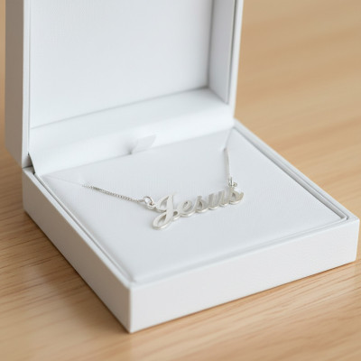 Jesus Necklace Silver Jesus Name Necklaces With Name Baptism Gift Jesus Pendant christian Jewelry Silver Jesus Nameplate Easter Gift Jesus Necklace Silver Jesus Name Necklaces With Name Baptism Gift Jesus Pendant christian Jewelry Silver Jesus Nameplate Easter Gift