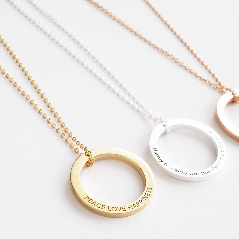 Linked Circle Necklace - Family Necklace - Custom Children Name ...