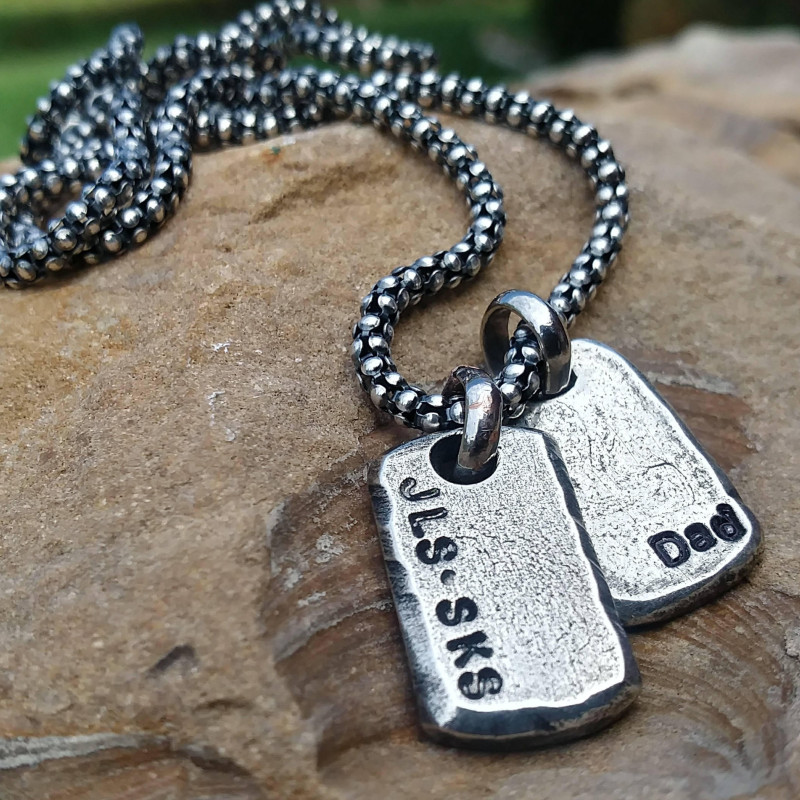 Mens Necklace Dog Tag Personalized Necklace Name Necklace for Him Gift for Husband Boyfriend