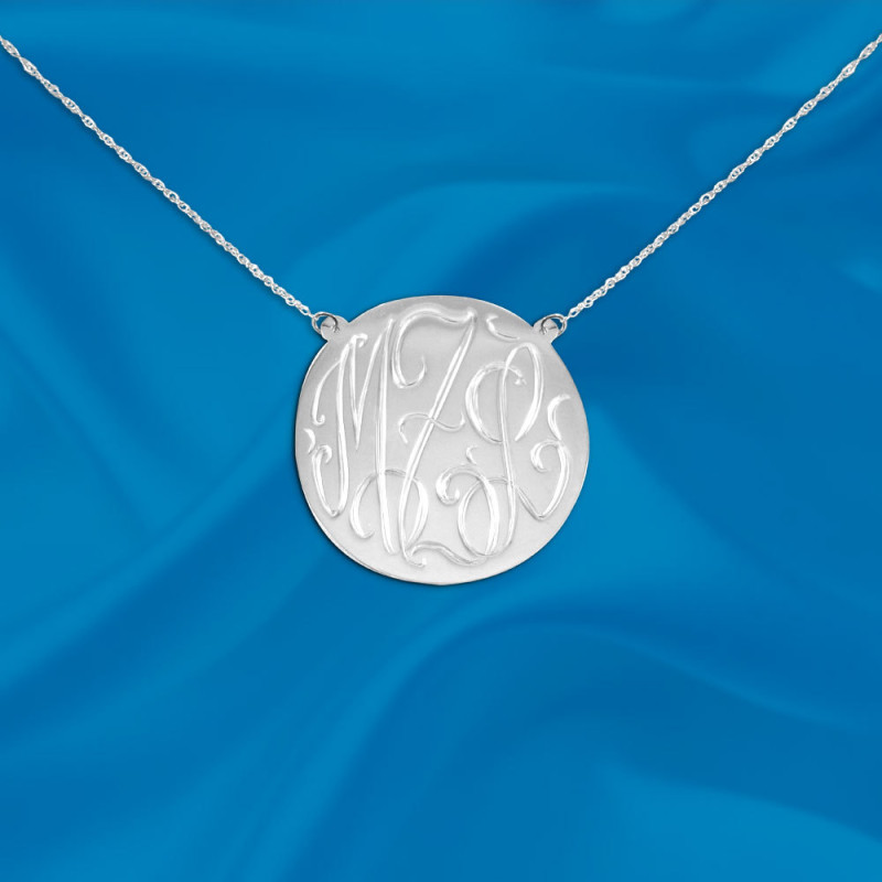 Monogram necklace .5 inch Personalized Monogram Sterling Silver Hand ...