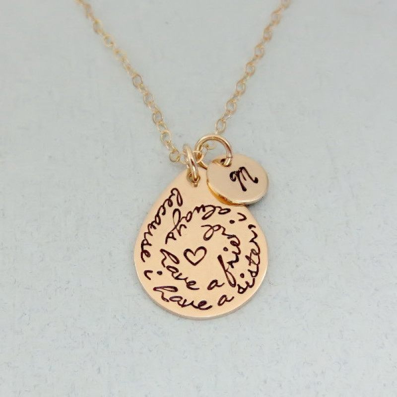 Personalized Sister Necklace - Gold Sister Necklace with Initial ...
