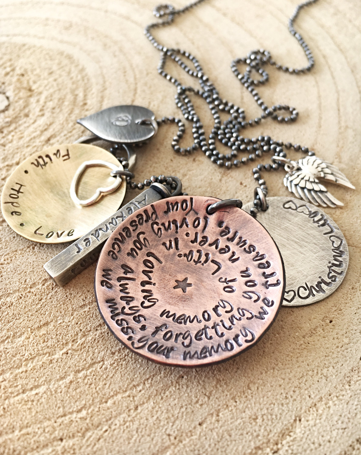 Remembrance Jewelry, Loss of Loved One Gift, Hand Stamped Memorial Gift 