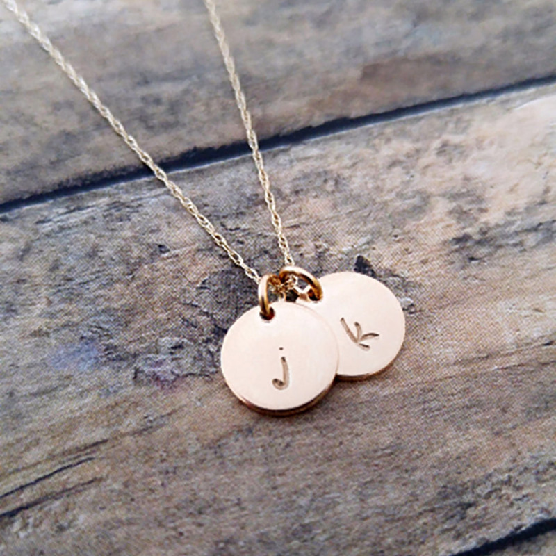 Solid Gold Initial Necklace, Personalized Necklace, Gold Pendant Necklace, 14K gold, Initial