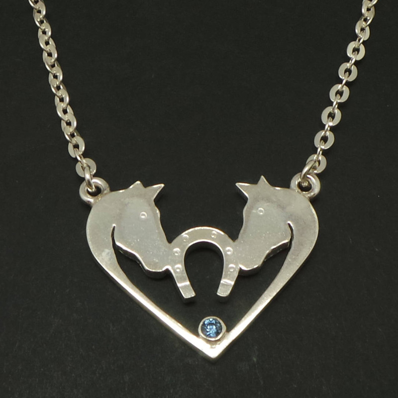 Sterling Silver Horse Heart Necklace Horseshoe necklace, Horse Jewelry, Animal Necklace, Horse