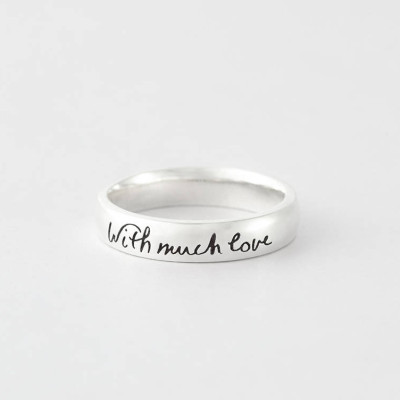 Actual handwriting ring  Personalized memorial ring Sympathy gift  Memorial gift  Engraved handwriting ring in sterling silver