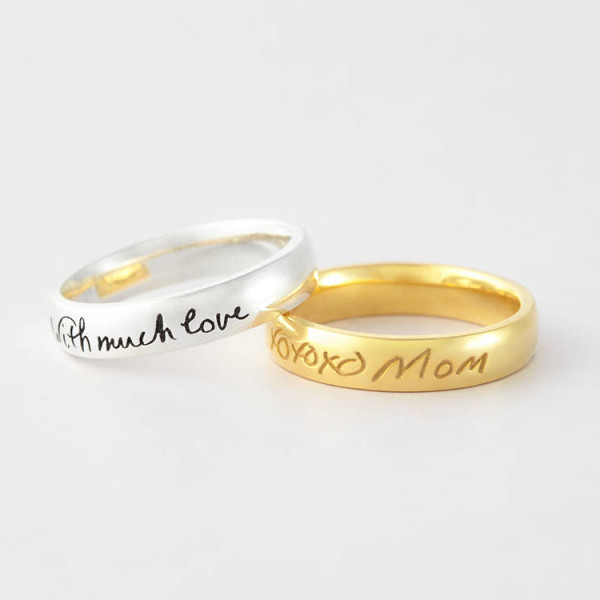 Actual handwriting ring  Personalized memorial ring Sympathy gift  Memorial gift  Engraved handwriting ring in sterling silver