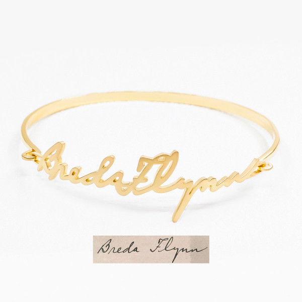 Actual signature bangle• Signature Bracelet • Handwriting Jewelry in Silver • Handwriting Bracelet • Mom Bracelet