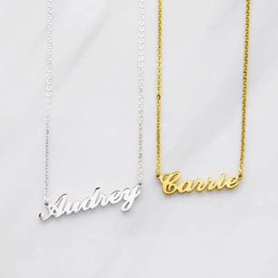 Carrie Name Necklace - Classic Name Necklace - Silver Name Jewelry - Gold plated Name Necklace - Sex and City Name Necklace