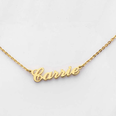 Carrie Name Necklace - Classic Name Necklace - Silver Name Jewelry - Gold plated Name Necklace - Sex and City Name Necklace