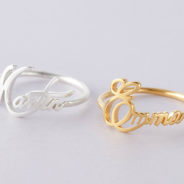 Custom Name Ring in Sterling Silver • Custom Mother Ring • Gold Name Ring • Dainty Gold Ring • Kid's Name Ring (Price is for ONE ring)