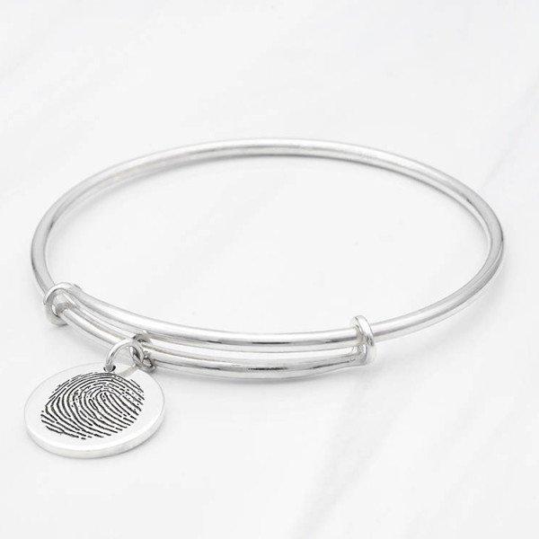 Expandable Fingerprint Bracelet • Actual Fingerprint Jewelry • Memorial Bracelet for Loss of Mother • Bereavement Jewelry
