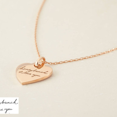 Handwriting Necklace • Memorial Necklace • Handwritten Jewelry in Sterling silver • Memorial handwriting jewelry