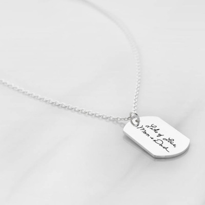Handwriting necklace for men • Memorial signature jewelry • Signature necklace for men • Sympathy gift • Remembrance jewelry