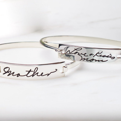 Memorial Bracelet • Handwriting Bracelet • Handwriting Jewelry in Silver • Handwriting Gift • Handwritten Jewelry