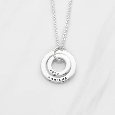 New mom necklace • New mother gift • Gift for mom-to-be • Double circle necklace • Sister necklace • Mother daughter necklace