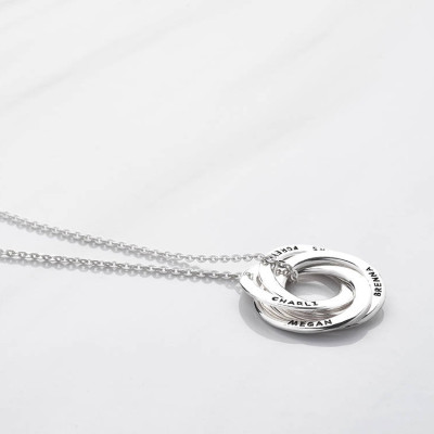 Personalized mom necklace • Mom jewelry • Interlocking ring necklace • Mom and baby necklace • Grandma necklace