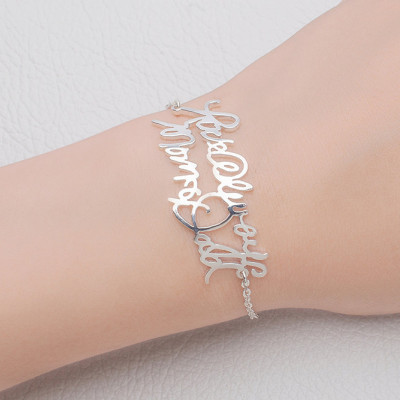 Signature Bracelet • Signature Jewelry • Personalized Handwriting Bracelet • Custom Handwriting Jewelry in Silver