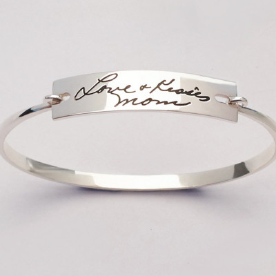 Signature bracelet • Signature jewelry • Handwriting bracelet in Sterling Silver • Signature Gift • Handwritten Jewelry