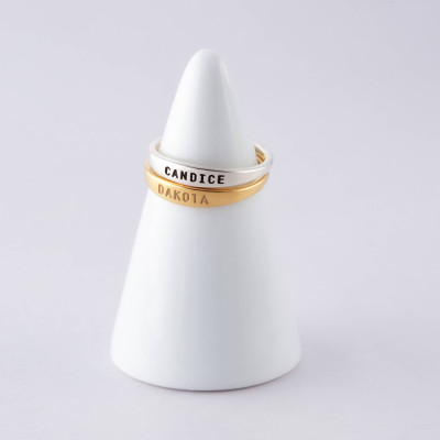 Stackable name ring • Custom delicate name ring • Skinny custom ring • Baby name mom gift • Dainty name ring in sterling silver