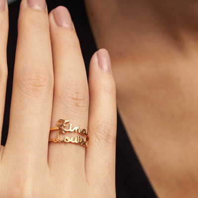 Stacking Name Ring • Stackable Name Ring • Gold Stacking Ring • Personalized Name Jewelry • Dainty Gold Ring (Price is for ONE ring)