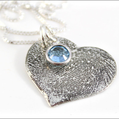 Custom Fingerprint or Thumbprint Heart Necklace | Double Print, Thumb Print Jewelry, Gifts for Wife, Personalized Finger Print Jewelry
