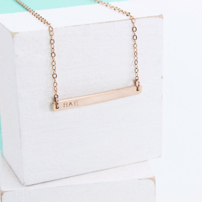 Skinny 18k Rose Gold Plated Bar Necklace - Personalised Necklace - Bar Necklace - Minimalist - Personalised Gift - Name Necklace - Rose Gold