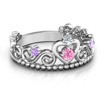 Personalised Princess Charming Tiara Ring - AMAZINGNECKLACE.COM