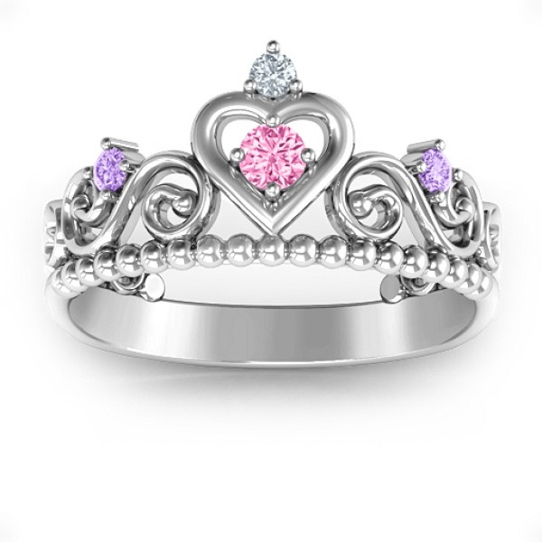 Personalised Princess Charming Tiara Ring - AMAZINGNECKLACE.COM