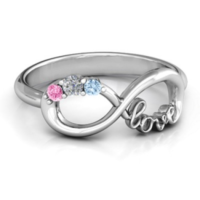 Customised Infinity Promise Personalised Ring With Birthstone Infinity Love Personalised Ring  - AMAZINGNECKLACE.COM